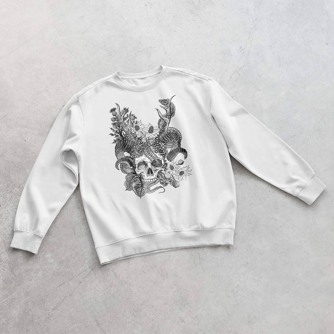 Cernunnos || White Unisex Sweatshirt || Dead Gods