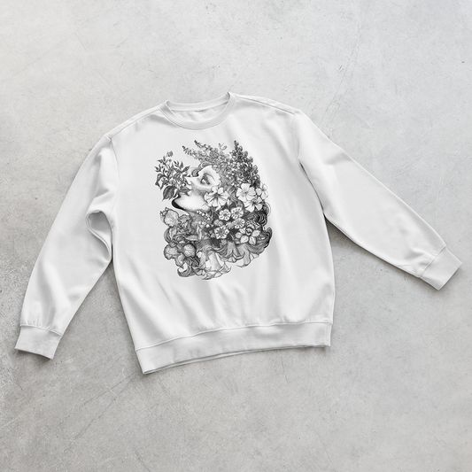 Chloris || White Unisex Sweatshirt || Dead Gods