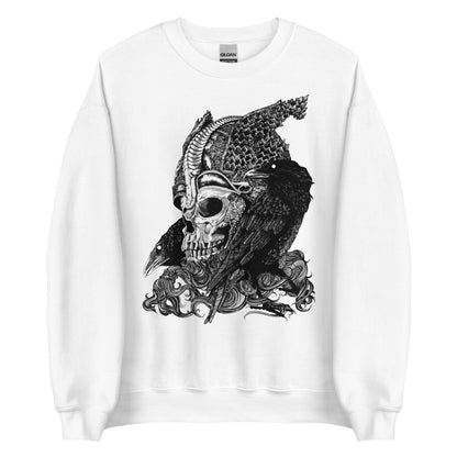 Odin || White Unisex Sweatshirt || Dead Gods