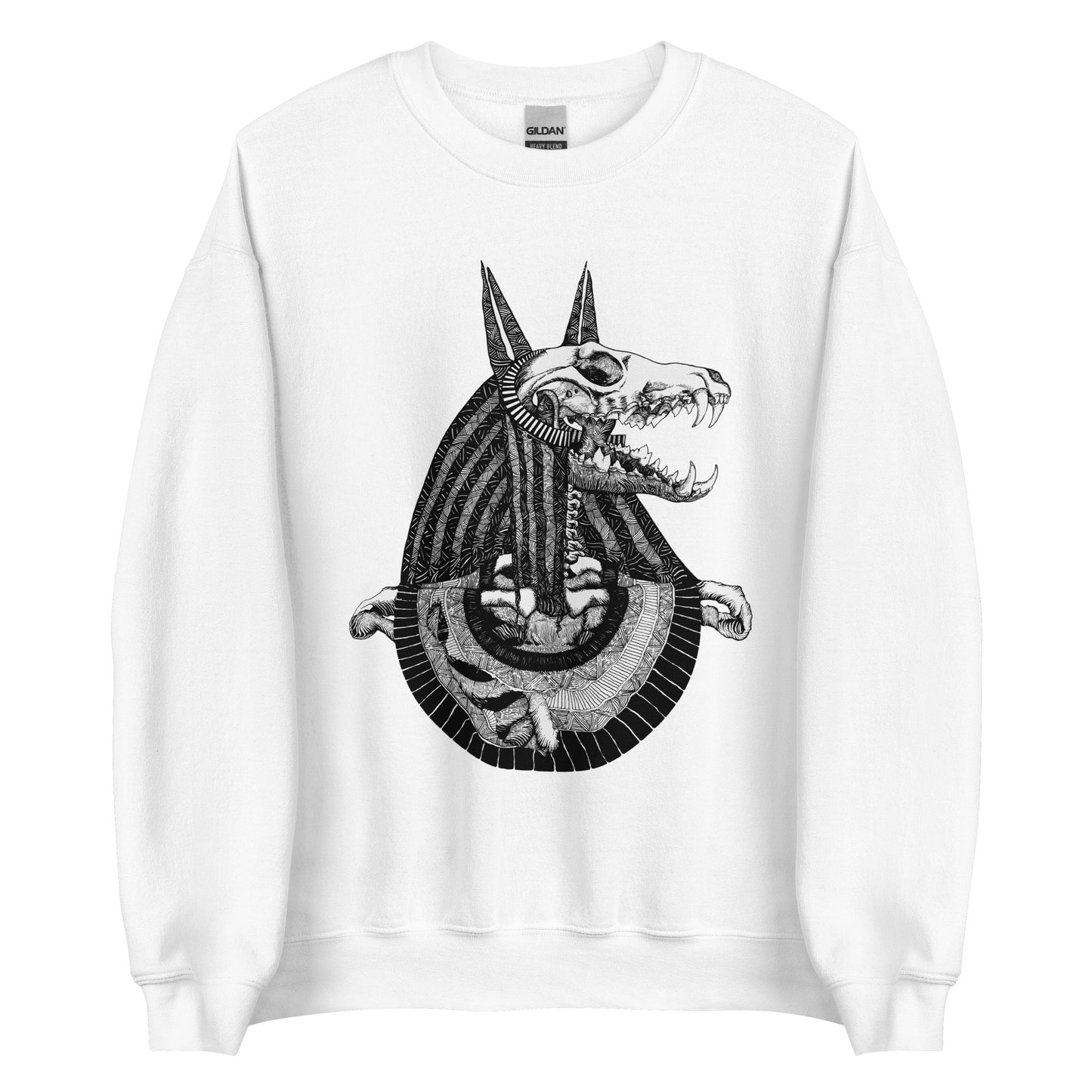 Anubis || White Unisex Sweatshirt || Dead Gods