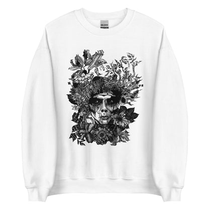 Gaia || White Unisex Sweatshirt || Dead Gods