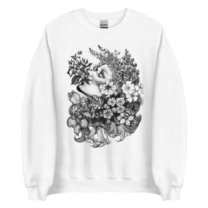 Chloris || White Unisex Sweatshirt || Dead Gods