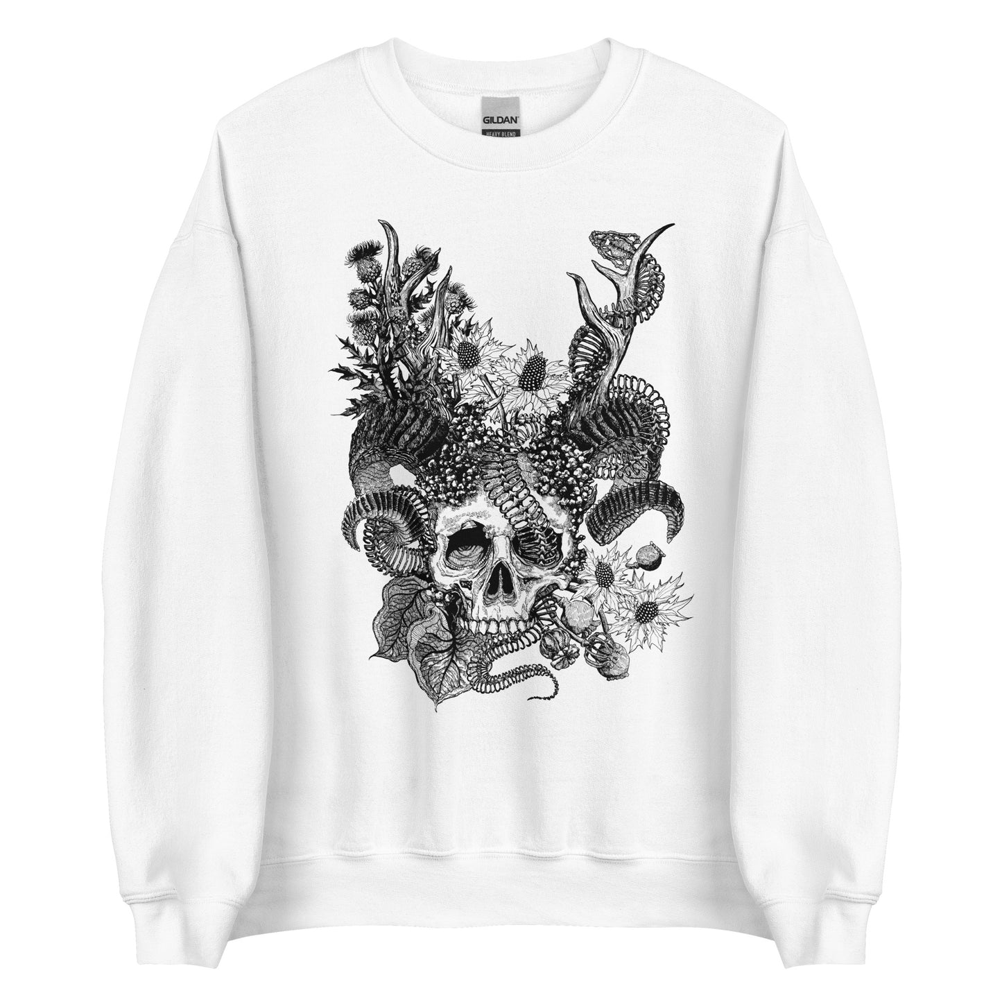 Cernunnos || White Unisex Sweatshirt || Dead Gods